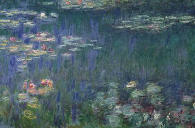 Waterlelies: Groene Reflecties, 1914-18 (linker gedeelte) door Claude Monet